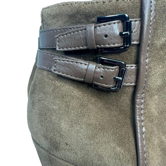Sofft Brown Leather Ankle Boots Suede Womens 8.5 Boho Chic Fall Heeled Booties - Picture 6 of 9